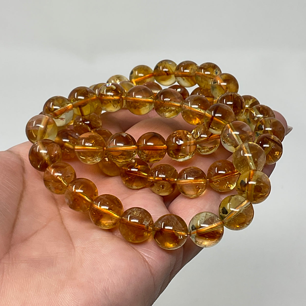 Citrine 10mm 2-Piece Round Bracelet Set