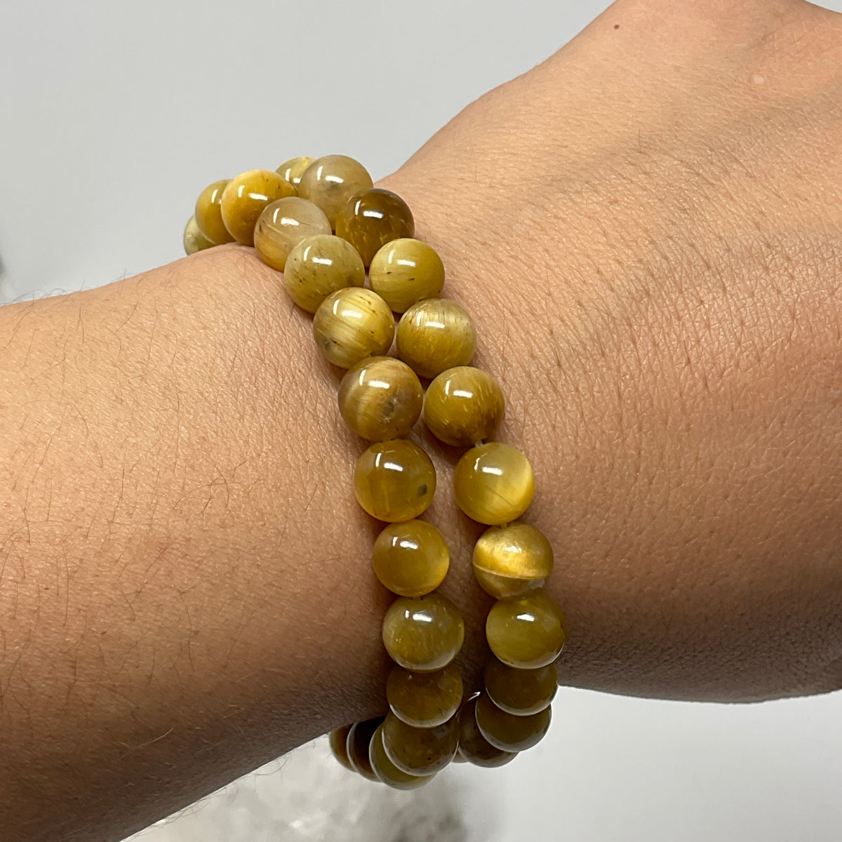 Honey Tiger Eye 8mm 2-Piece Round Bracelet Set