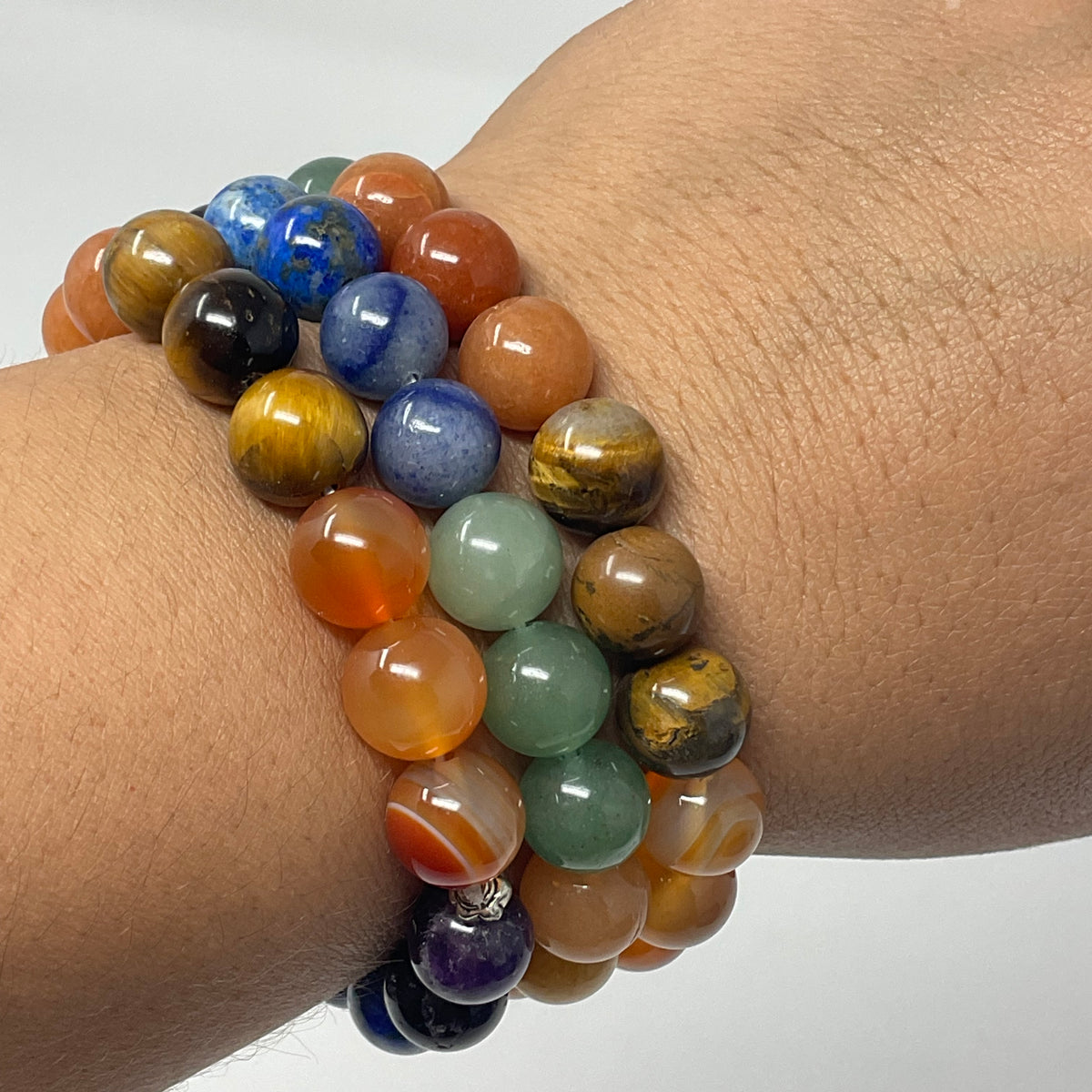 Chakra 10mm 3-Piece Round Bracelet Set