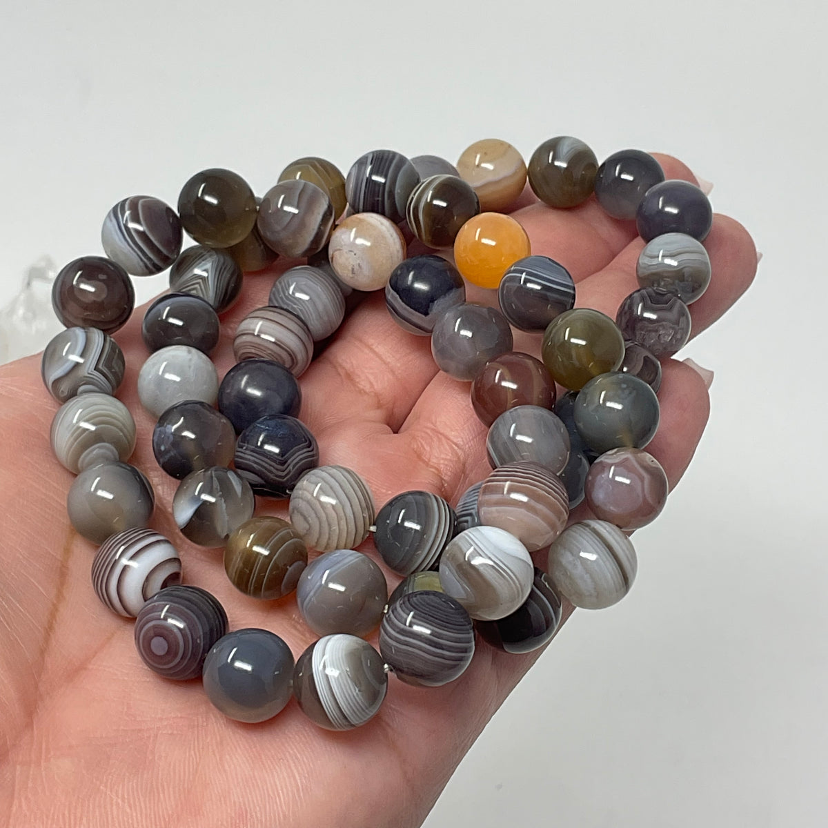 Botswana Agate 10mm Round Bracelet