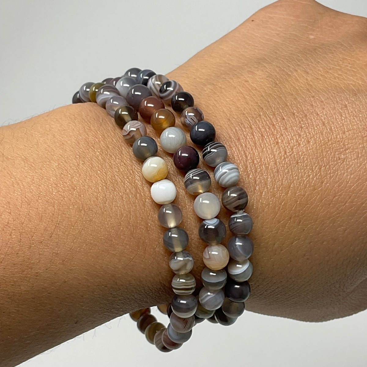 Botswana Agate 6mm Round Bracelet