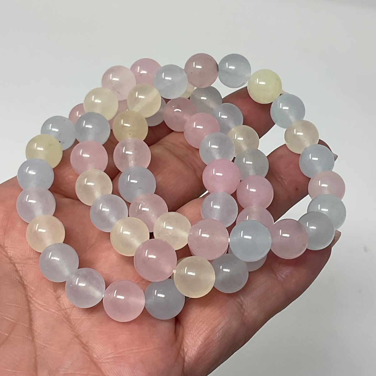 Cotton Candy Opalite 10mm 3-Piece Round Bracelet Set