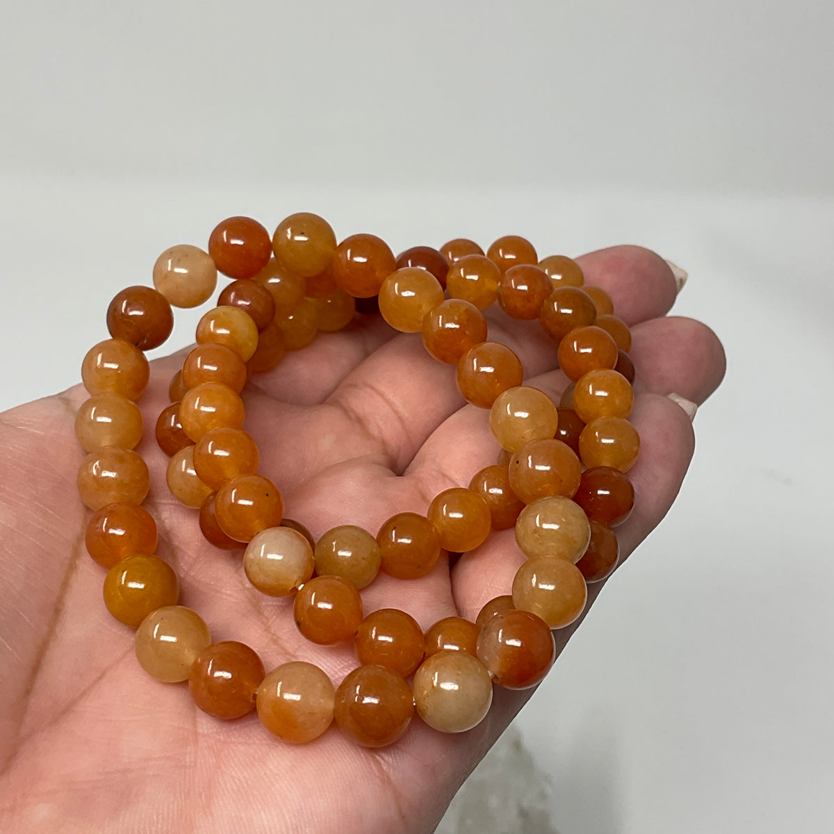 Red Aventurine 8mm 3-Piece Round Bracelet Set