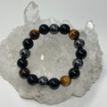 Yellow Tiger Eye Triple Protection 12mm Round Bracelet (3 Minerals on 1 Bracelet) - WorldWideMinerals-beads