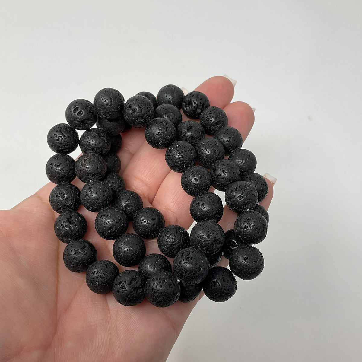 Lava Stone 12mm 3-Piece Round Bracelet Set