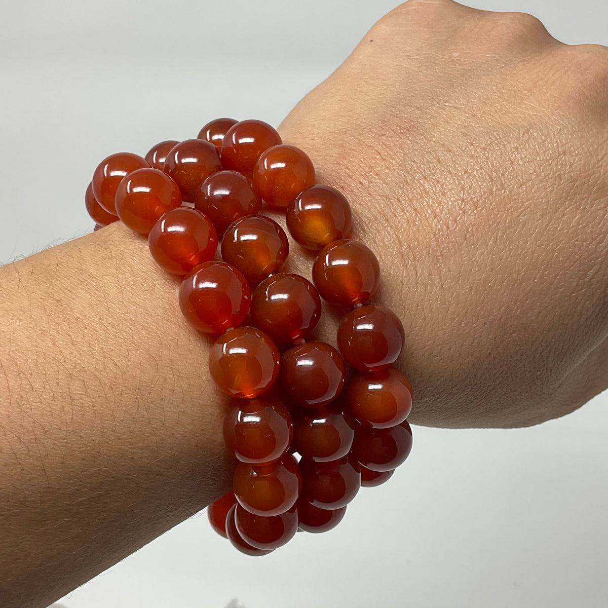 Carnelian 12mm 3-Piece Round Bracelet Set - WorldWideMinerals-beads