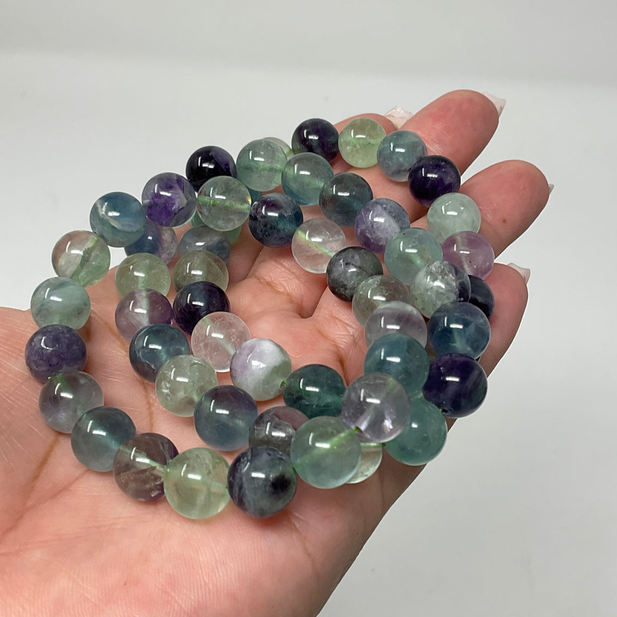 Fluorite 10mm Round Bracelet