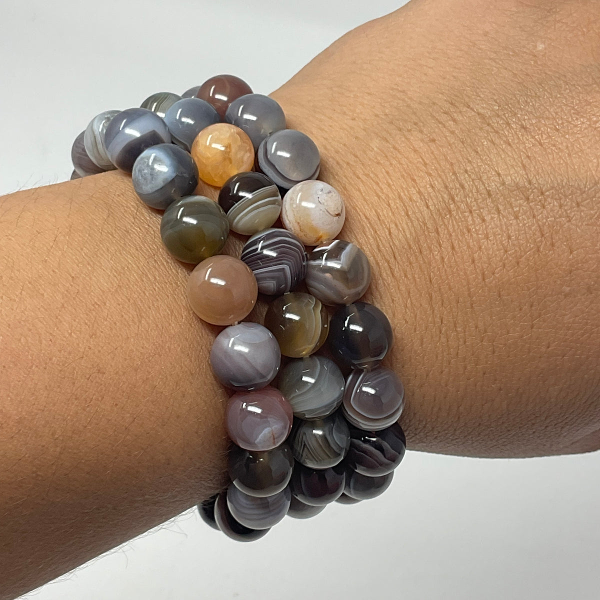 Botswana Agate 10mm Round Bracelet