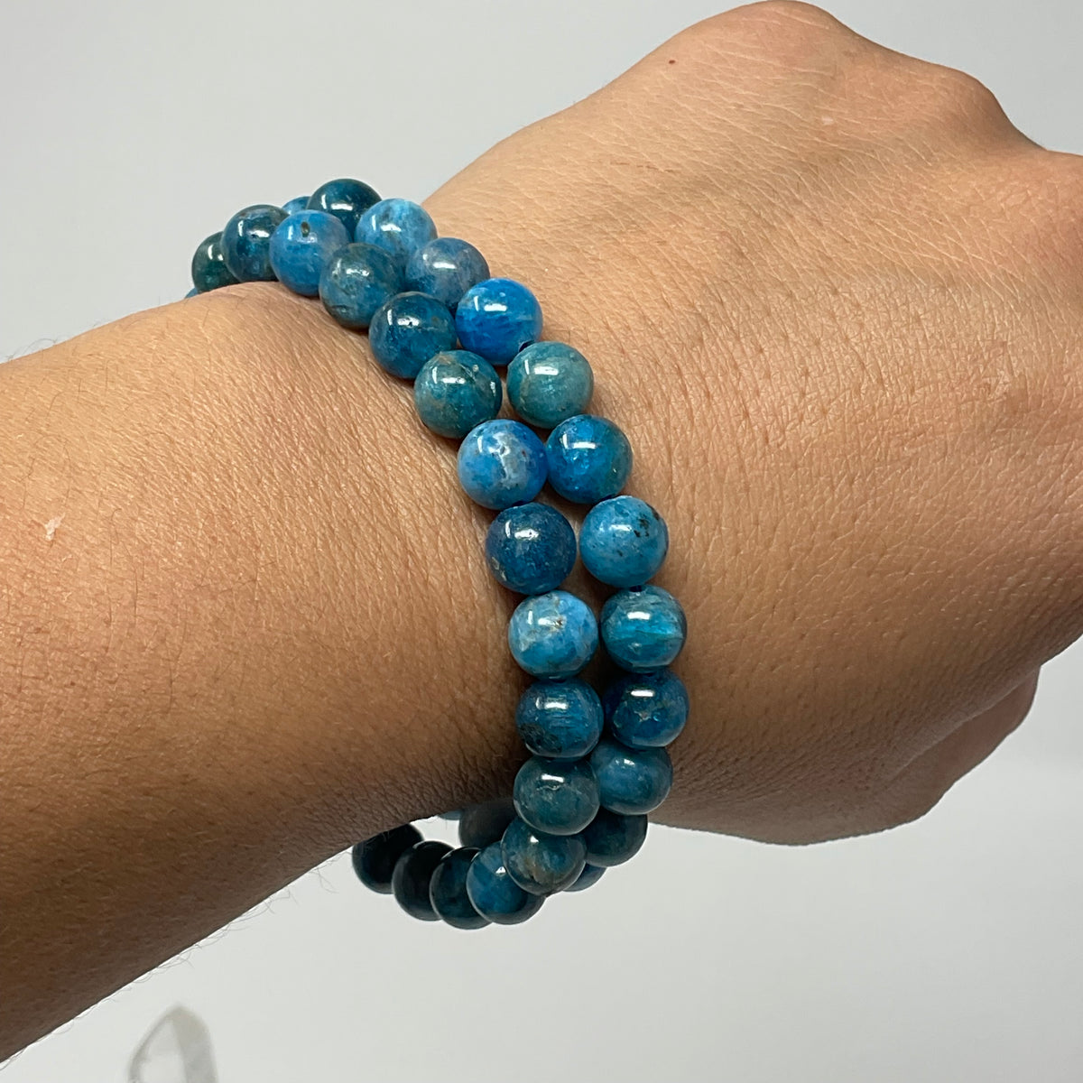 Blue Apatite 8mm Round Bracelet