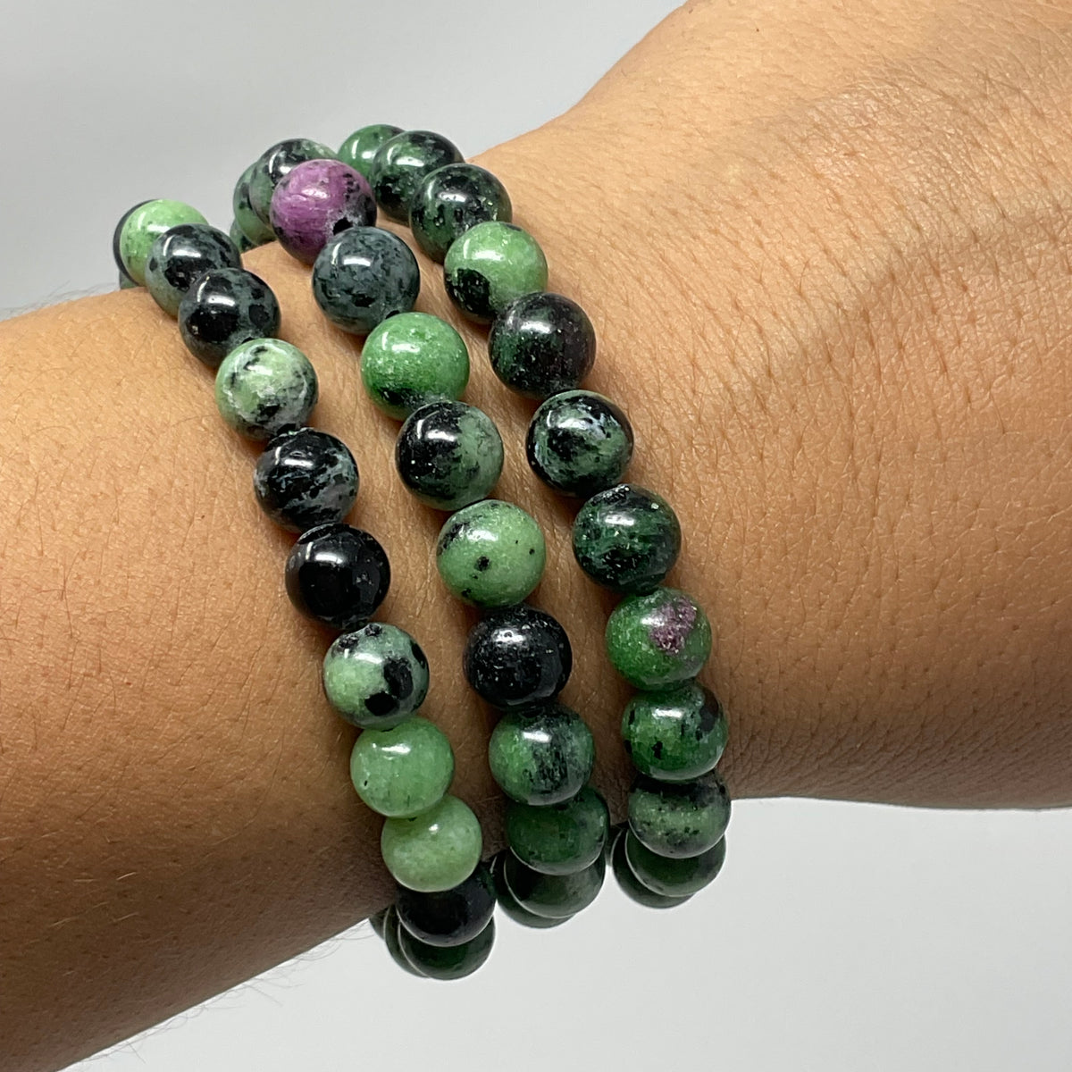 Ruby & Zoisite 8MM Round Bracelet