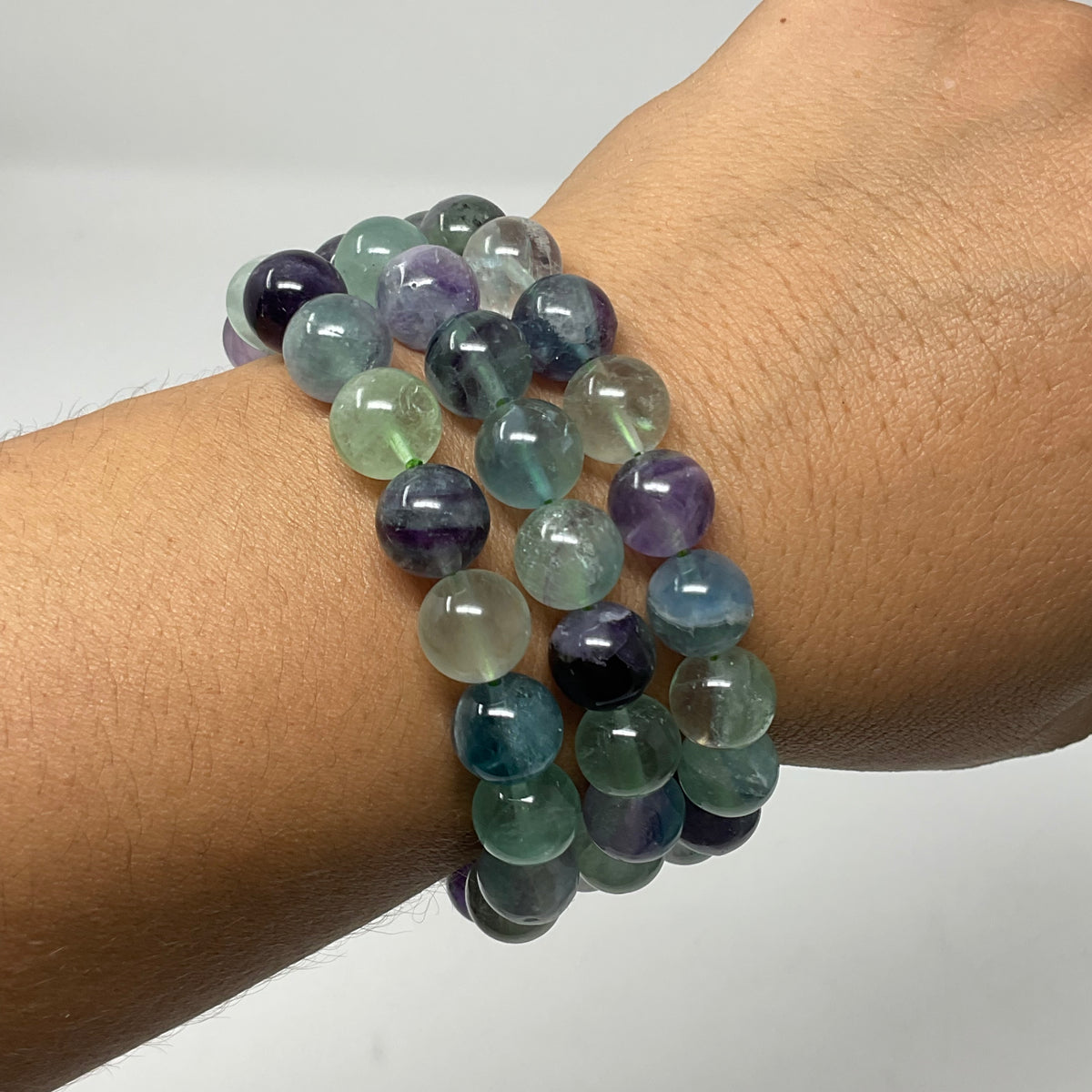 Fluorite 10mm Round Bracelet