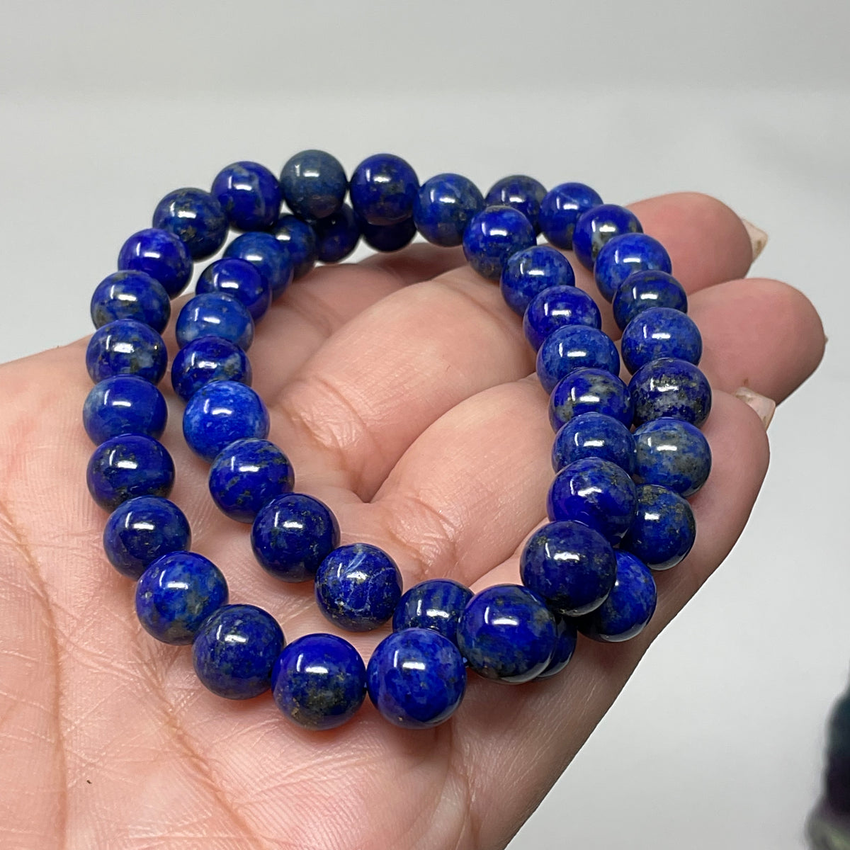 Lapis 8mm 2-Piece Round Bracelet Set