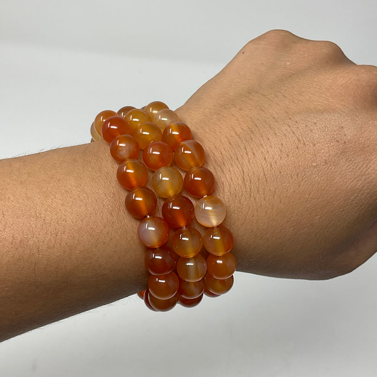 Carnelian Multi-Color 10mm 3-Piece Round Bracelet Set