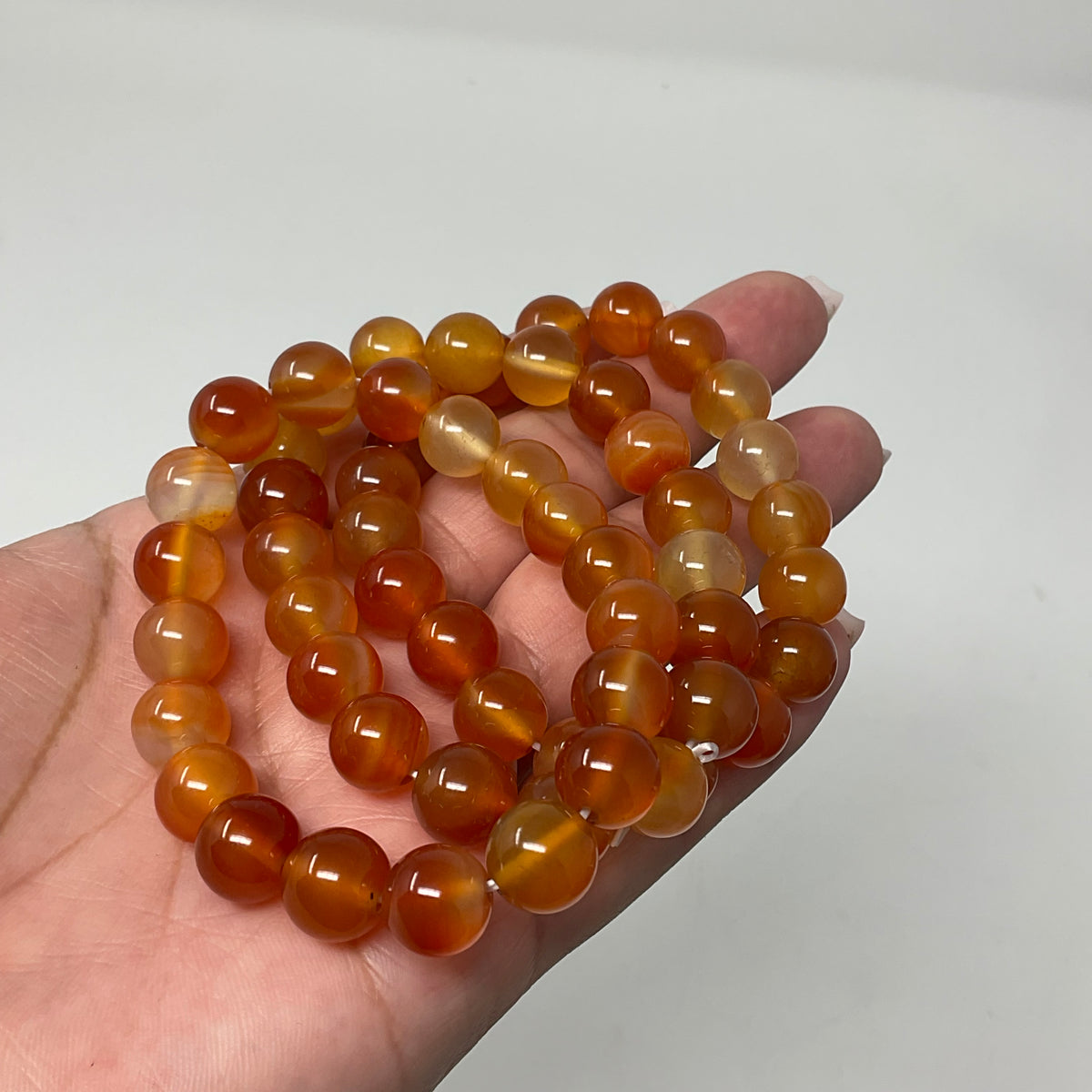 Carnelian Multi-Color 10mm 3-Piece Round Bracelet Set