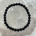6MM Polished Black Tourmaline Round Bracelet - WorldWideMinerals-beads