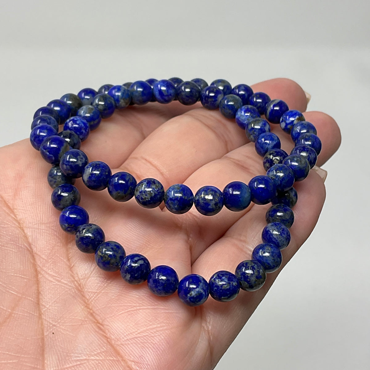 Lapis 6mm 2-Piece Round Bracelet Set