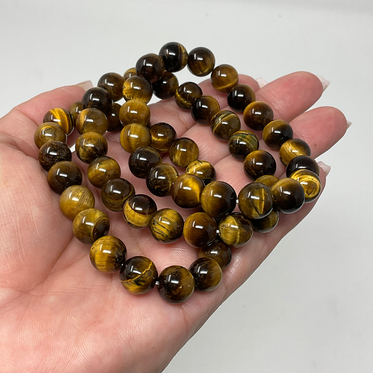 Yellow Tiger Eye 10mm 3-Piece Round Bracelet Set