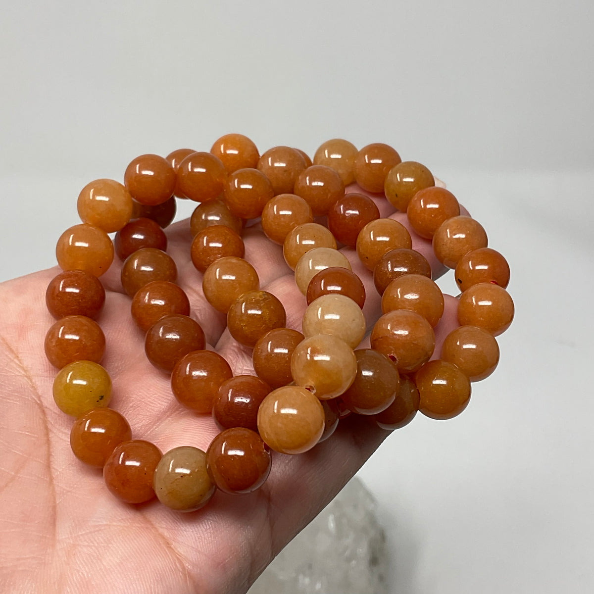 Red Aventurine 10mm 3-Piece Round Bracelet Set