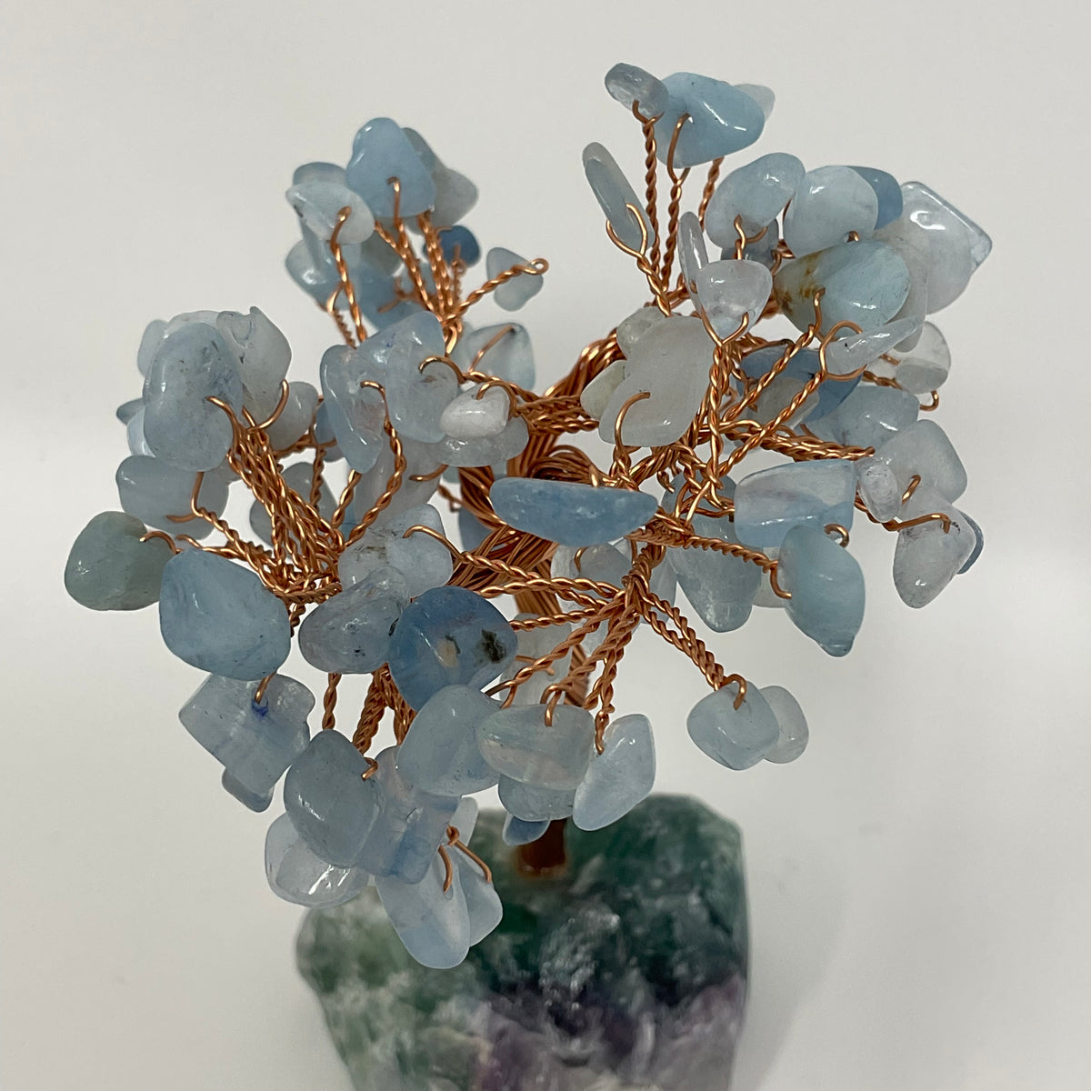 Blue Aquamarine Mineral Tree