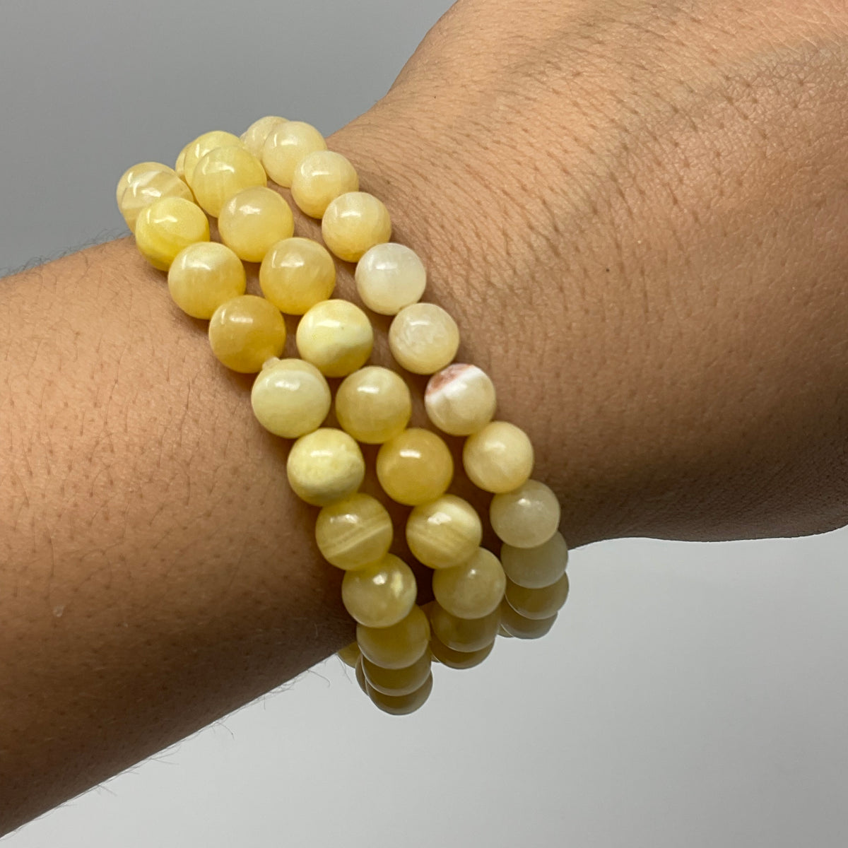 8MM Aragonite Round Bracelet