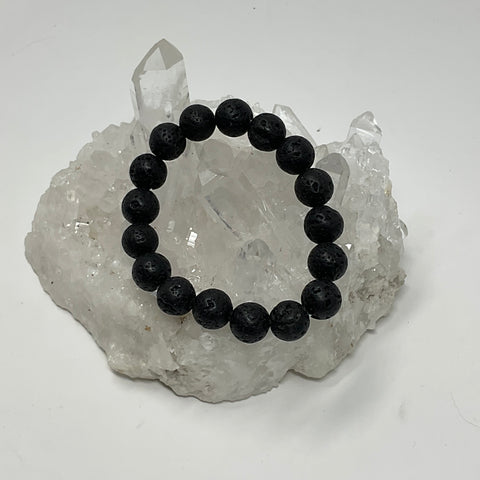 Lava Stone 12mm Round Bracelet