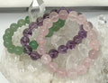 Rose Quartz, Amethyst, Green Aventurine 10mm SPECIAL DEAL Round Bracelet 3-Piece Collection Set - World Wide Gems Minerals Beads