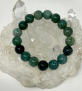 Moss Agate 12mm 3-Piece Round Bracelet Set - WorldWideMinerals-beads