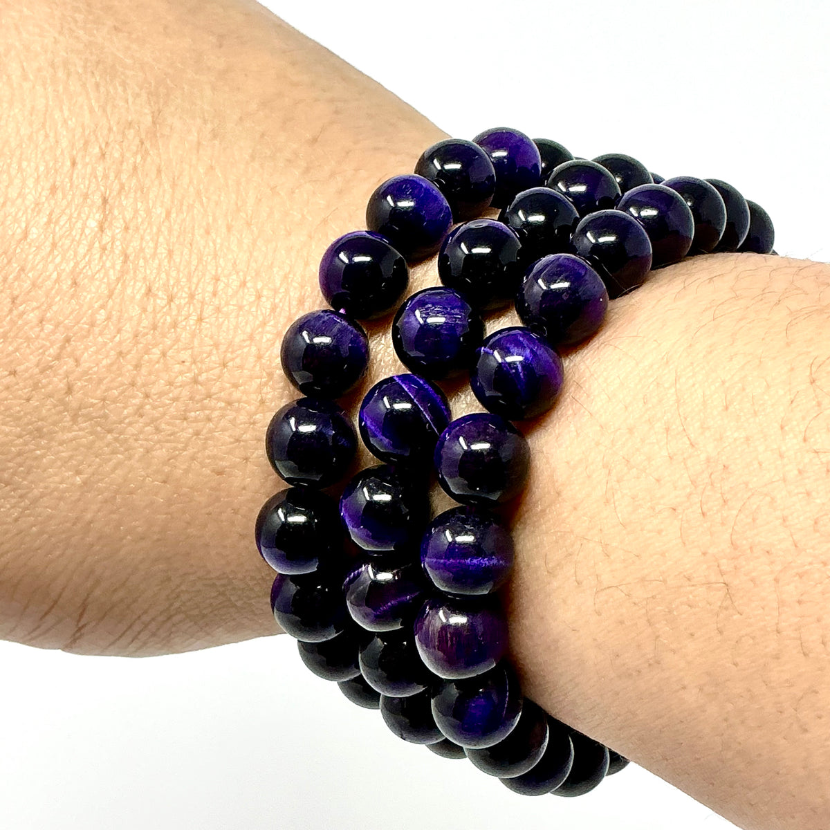 Purple Tiger Eye 10MM Round Bracelet