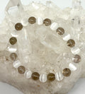 Selenite With Smoky Quartz “A” Quality 8mm Round Bracelet