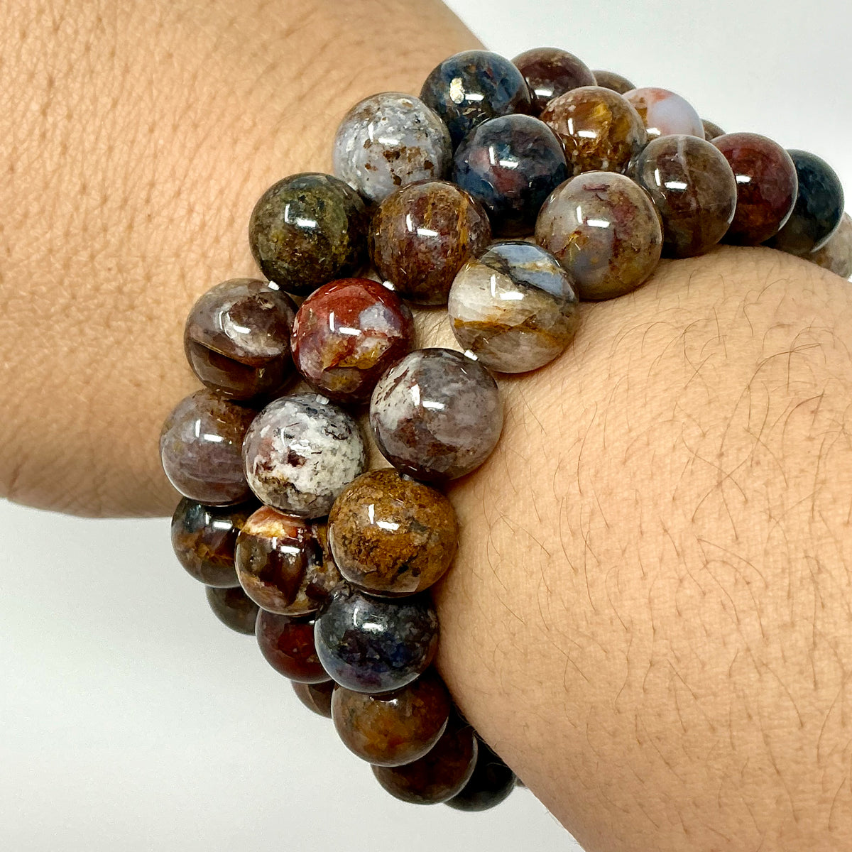 Pietersite 8MM Round Bracelet - World Wide Gems Minerals Beads