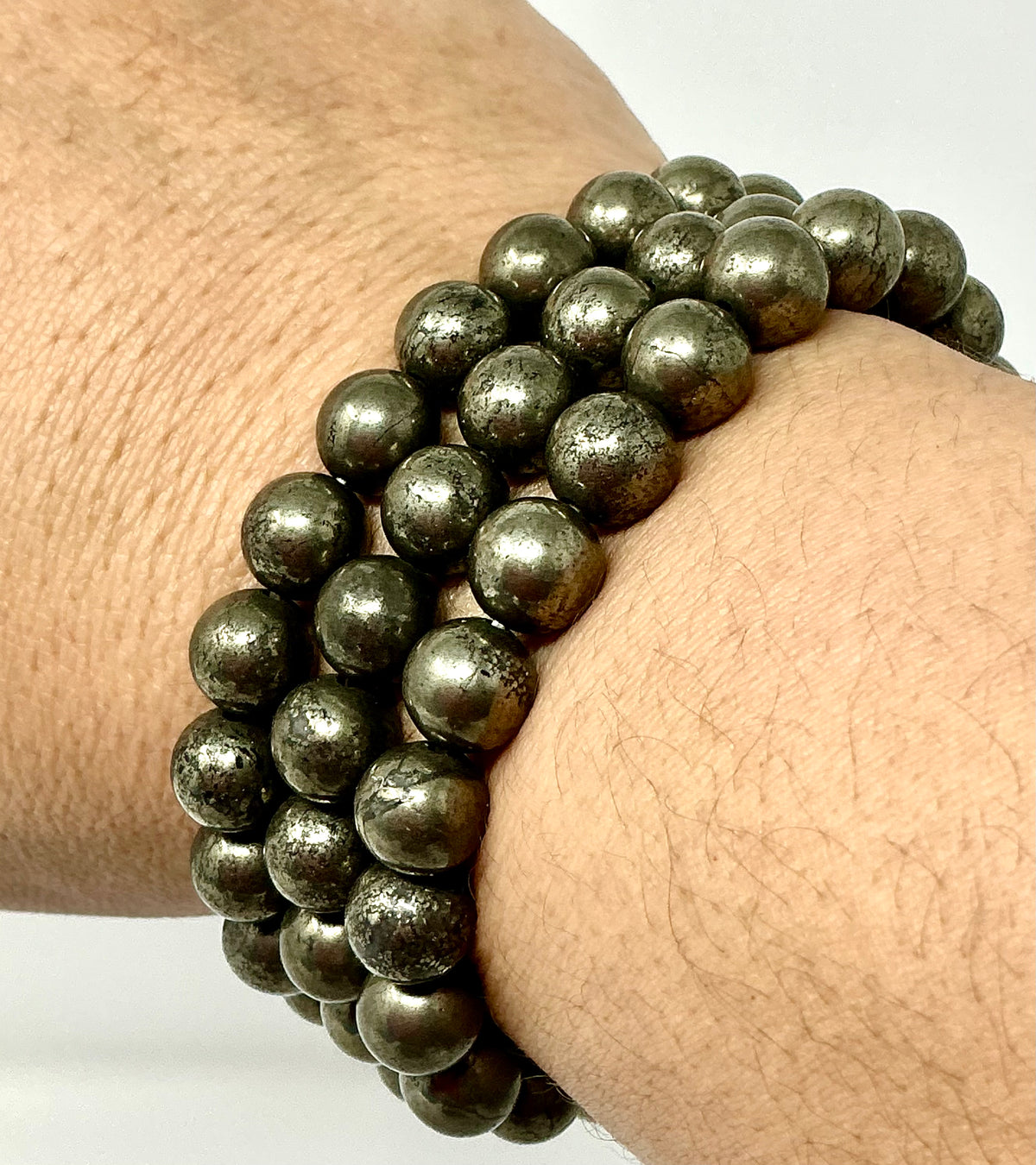 Pyrite 8mm Round Bracelet