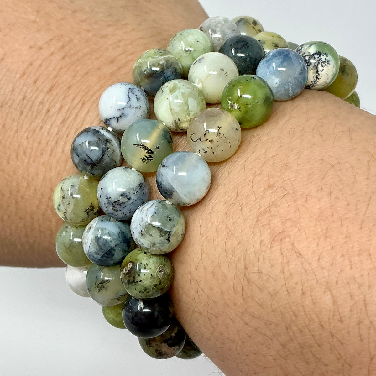 Green Opal 8MM Round Bracelet - World Wide Gems Minerals Beads