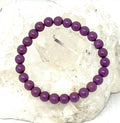 Lepidolite Purple Mica 8mm Round Bracelet 2-Piece Set - World Wide Gems Minerals Beads