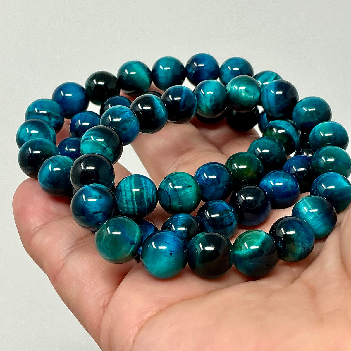 Royal Blue Tiger Eye 10MM Round Bracelet