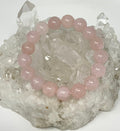 Rose Quartz 12mm Round Bracelet 3-Piece Set - WorldWideMinerals-beads