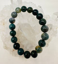 Green Moss Agate 10mm Round Bracelet - WorldWideMinerals-beads