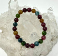 Tourmaline Chalcedony 8MM Round Bracelet - World Wide Gems Minerals Beads