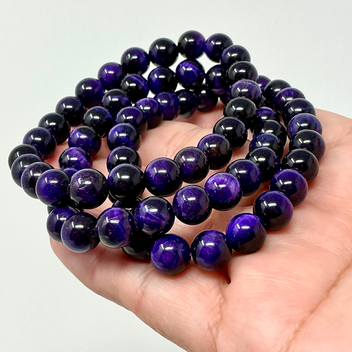 Purple Tiger Eye 10MM Round Bracelet