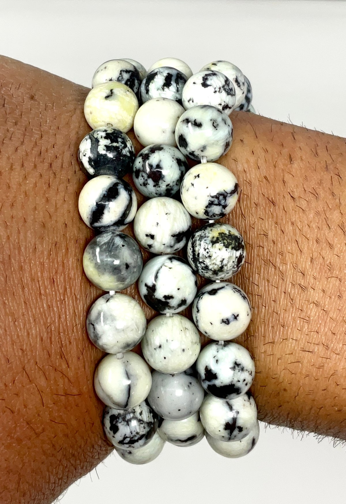 White Turquoise Jasper 10MM Round Bracelet - WorldWideMinerals-beads