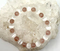 Selenite With Strawberry Quartz “A” Quality 8mm Round Bracelet