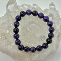 Purple Tiger Eye 10MM Round Bracelet - World Wide Gems Minerals Beads