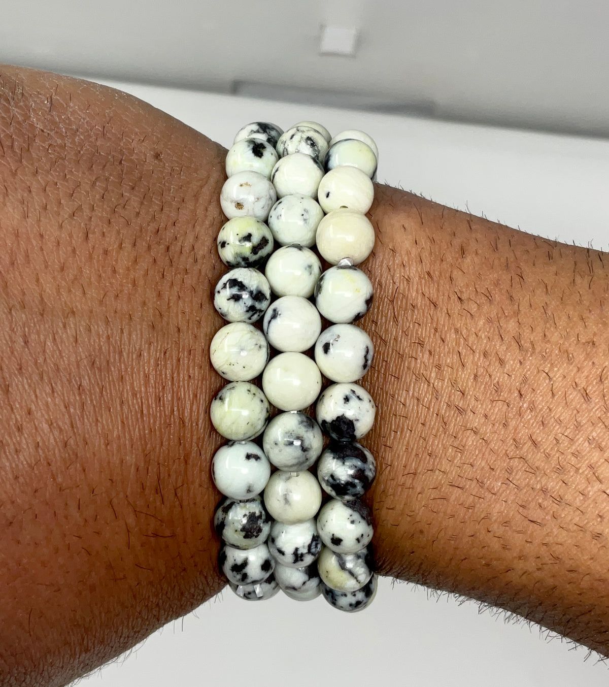 White Turquoise Jasper 8MM Round Bracelet - WorldWideMinerals-beads