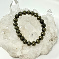 Pyrite 8mm Round Bracelet - World Wide Gems Minerals Beads