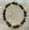 Copper, Hematite & Pyrite 8mm Mixed Round Bracelet Collection