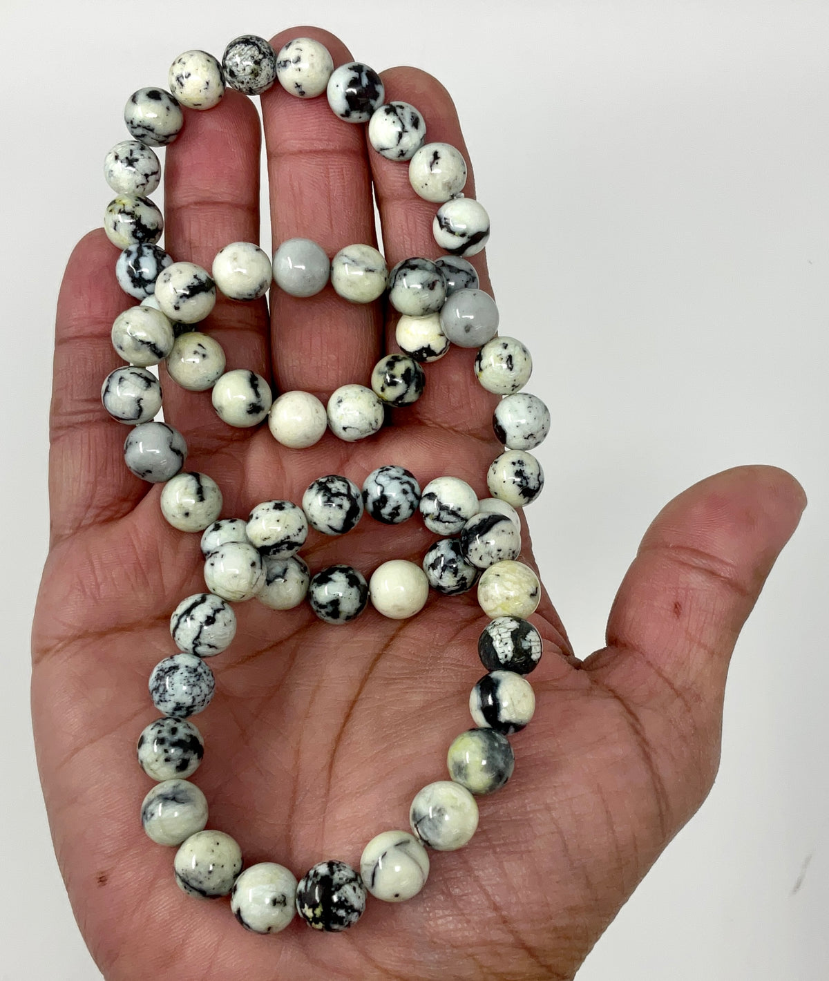 White Turquoise Jasper 10MM Round Bracelet - WorldWideMinerals-beads