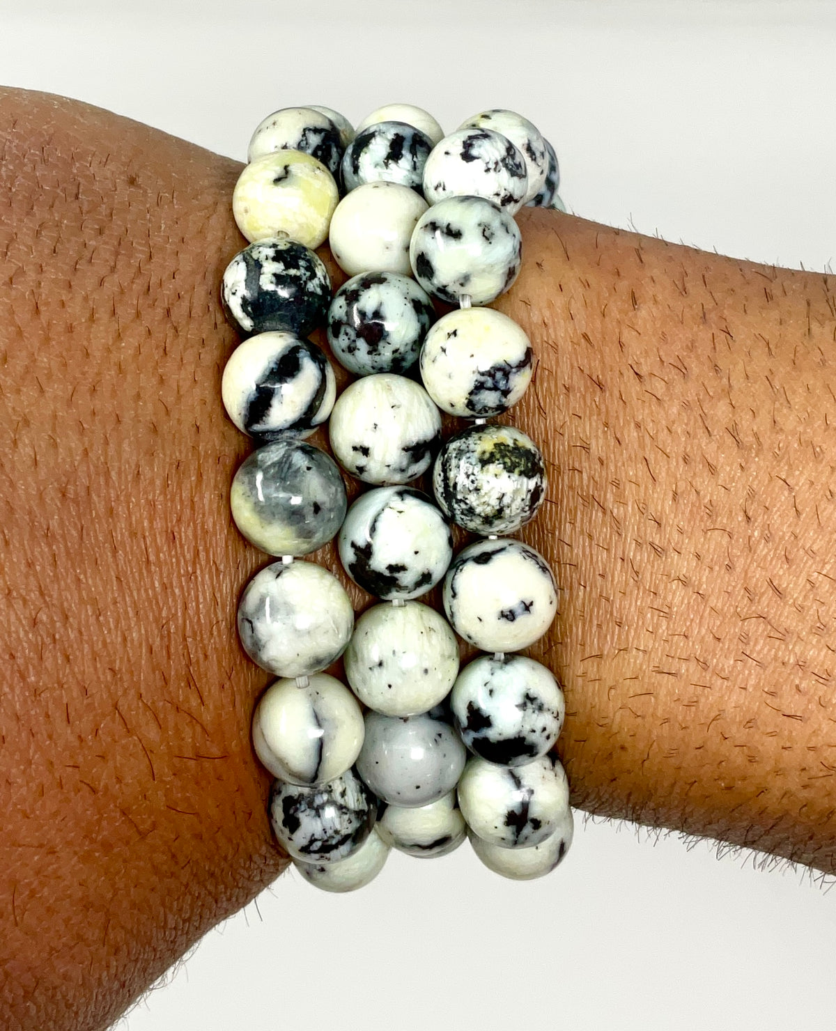 White Turquoise Jasper 10MM Round Bracelet - WorldWideMinerals-beads