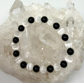 Selenite With Black Tourmaline “A” Quality 8mm Round Bracelet
