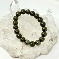 Pyrite 10MM Round Bracelet - World Wide Gems Minerals Beads