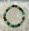 Chrysocolla 8mm Round Bracelet - World Wide Gems Minerals Beads