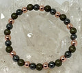 Copper, Hematite & Pyrite 6mm Mixed Round Bracelet Collection